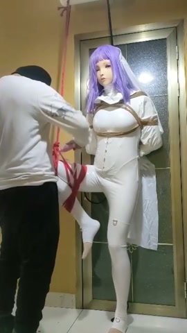kigurumi修女纯白少女婚纱虐待玩弄调教（胶衣+吊绑+捆绑+拘束+新娘+强制gc+sp+tk+裸... 第3张