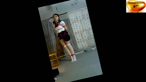 美丽清纯少女假期体验—糖果版（上部）19岁少女糖果首秀紧缚、股绳勒阴吊+垫脚尖打转+四马悬空吊+口球... 第5张