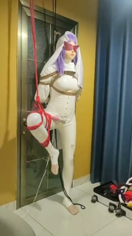 kigurumi修女纯白少女婚纱虐待玩弄调教（胶衣+吊绑+捆绑+拘束+新娘+强制gc+sp+tk+裸... 第5张