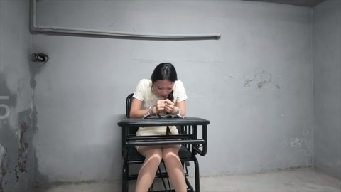 新模特试镜片，模特带重脚镣，手铐，被关押在牢房 第6张