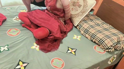 晓森妹妹中式婚服红色丝袜的五花分腿td放置 第7张