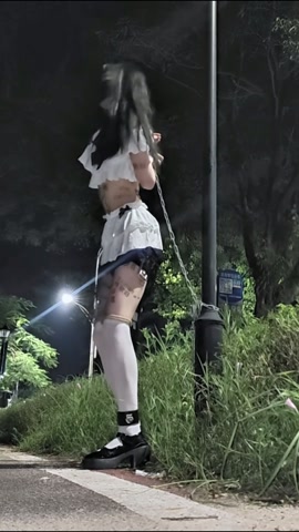 全身是脏字的小男娘户外路灯手铐定时自缚电击放置 第8张