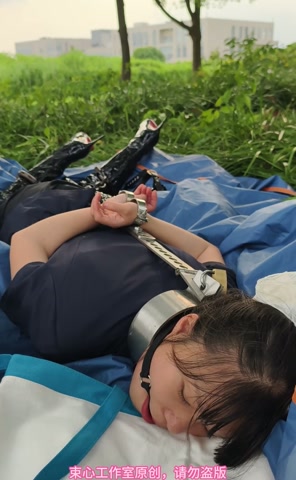 星尘职业套裙，金属脖腰手固定，马具口球，脚镣，游乐场小树林行走 第11张