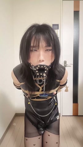 前锁后塞羞耻锁内蛇精男娘小盾    前锁后塞的同时体验单脚吊缚 对着镜子看着淫荡的自己 感觉自己越来... 第12张